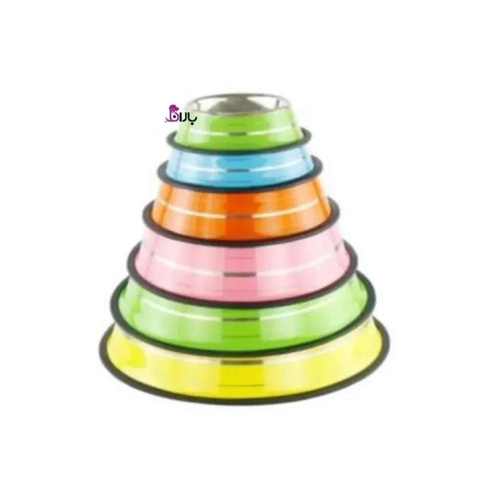 ظرف آب و غذا استیل رنگی سایز 15