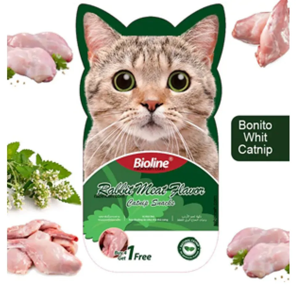 بستنی کت نیپ دار گربه بایولاین با طعم خرگوش Bioline Catnip Snacks Rabbit Flavor