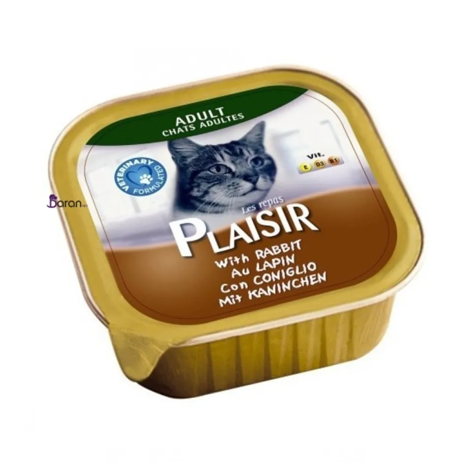 کنسرو گربه پلایزر حاوی گوشت خرگوش (100 گرم)