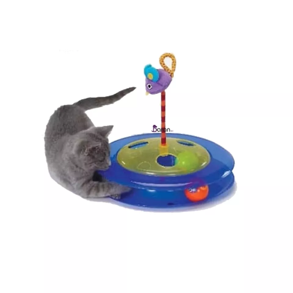 اسباب بازی ریلی گربه طرح گرد با موش