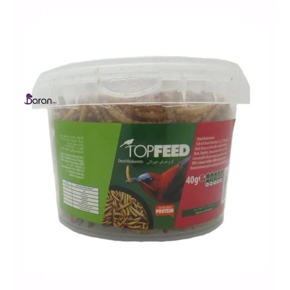 کرم مغذی Meal Worm مخصوص انواع پرندگان، خزندگان و لاک پشت (40 گرم)