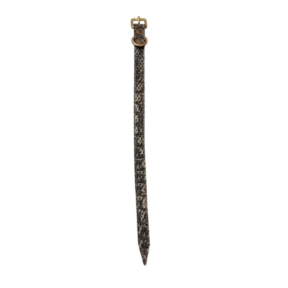 قلاده گردنی چرم سگ طرح پوست ماری سایز متوسط Leather Pet Collar Size M 