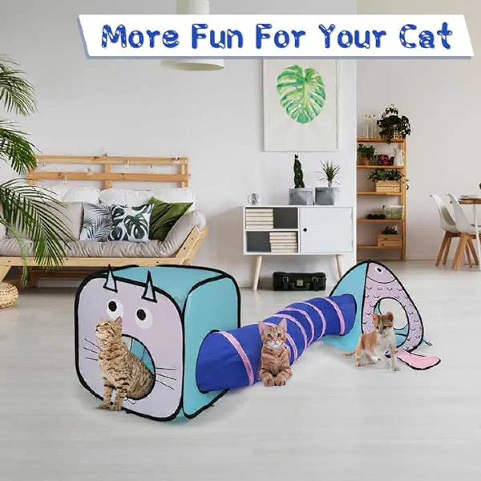 باندل تونل بازی مدل ماهی و گربه  Fish & Cat Model Play Tunnel Bundle