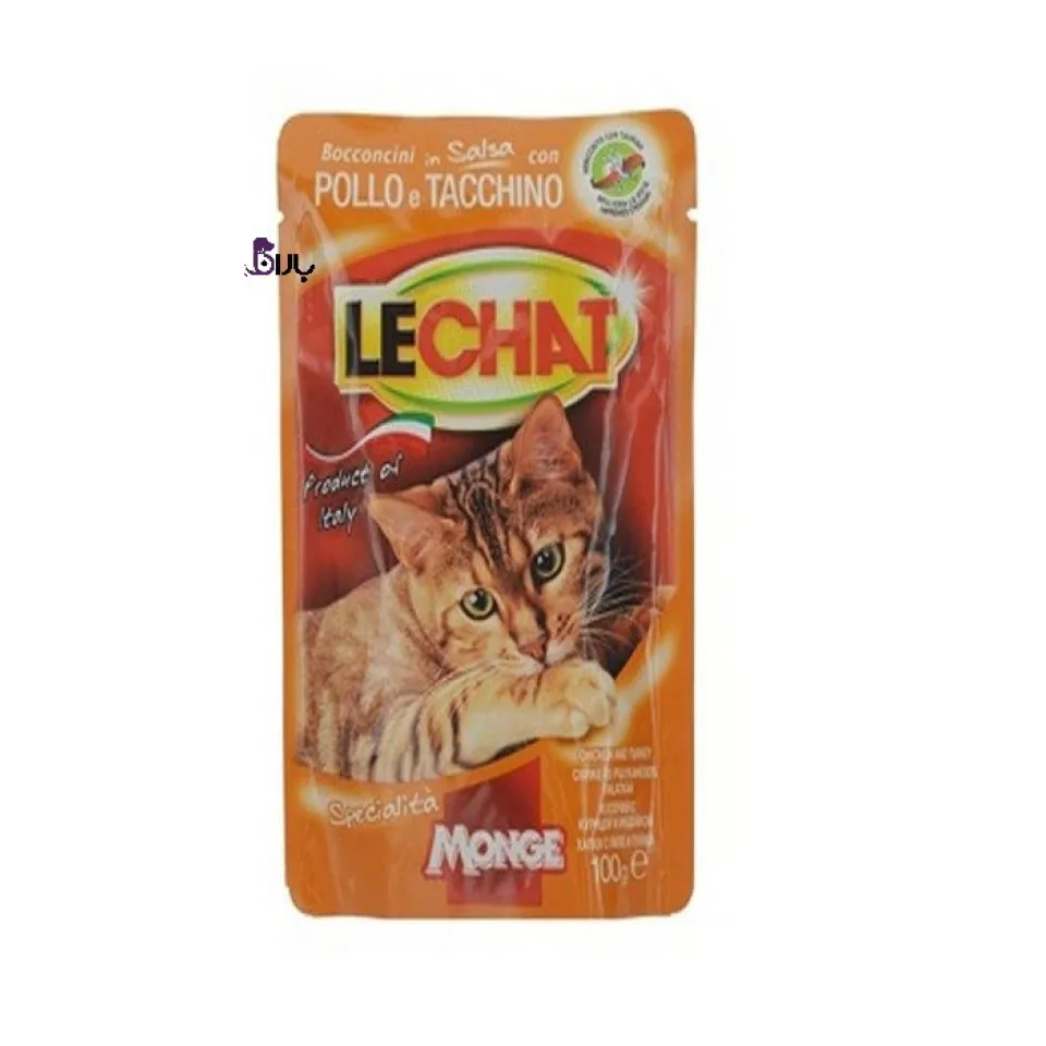 پوچ گربه مرغ و بوقلمون لچت (100 گرم)