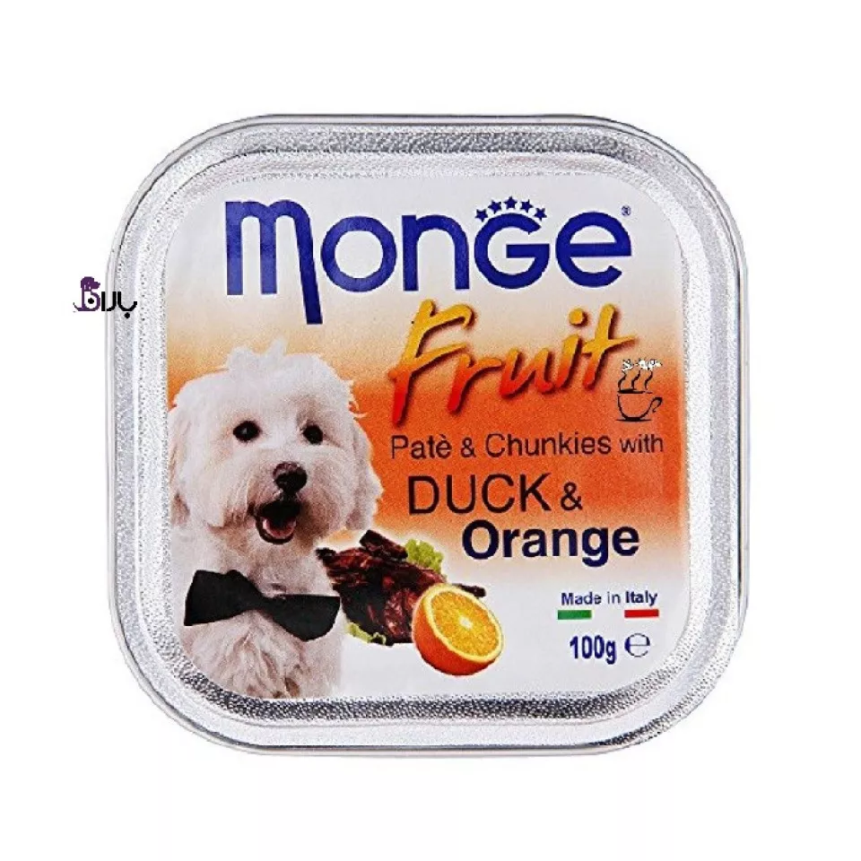 خوراک سگ مونژه حاوی گوشت اردک و پرتقال (100 گرم)