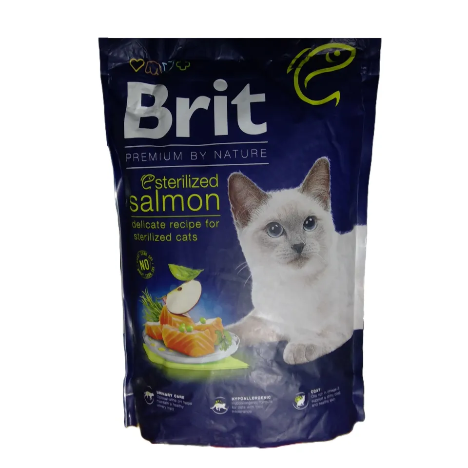 غذای گربه بالغ عقیم شده بریت سالمون |Brit Premium Cat Sterilized Adult Salmon 1.5kg