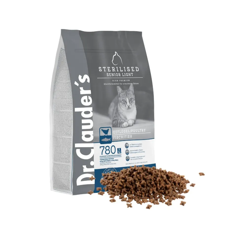 غذا خشک گربه عقیم شده دکتر کلادرز  Dr.Clauder's High Premium Sterilised Senior Light 