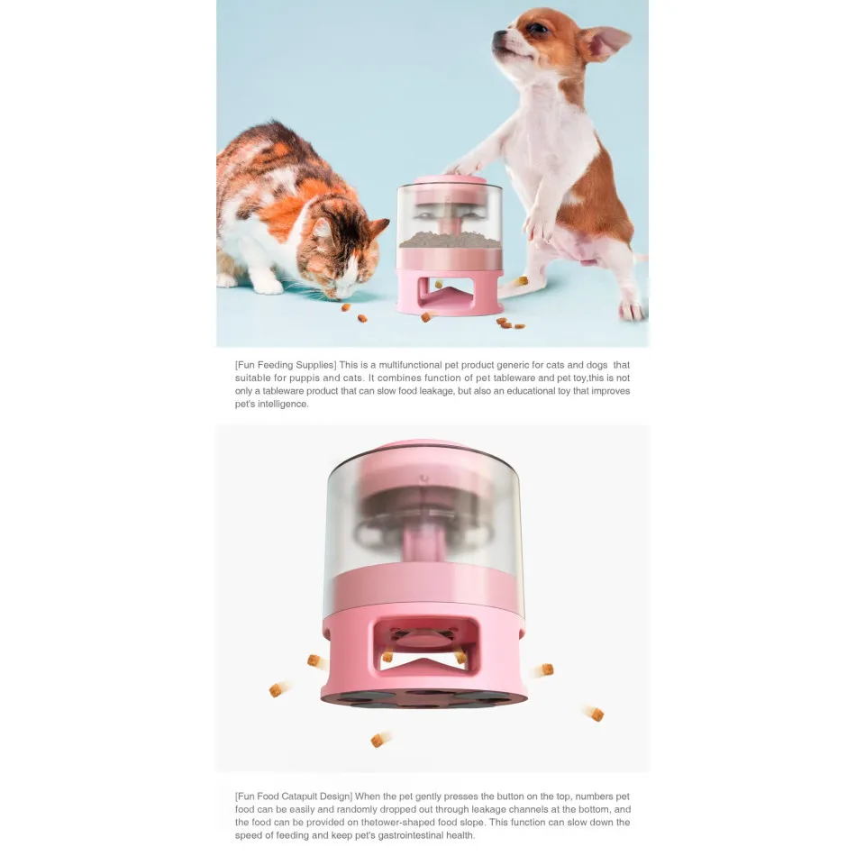 ظرف غذای مخزن دار سرگرم کننده سگ و گربه Pet Fun Food Catapult - Round