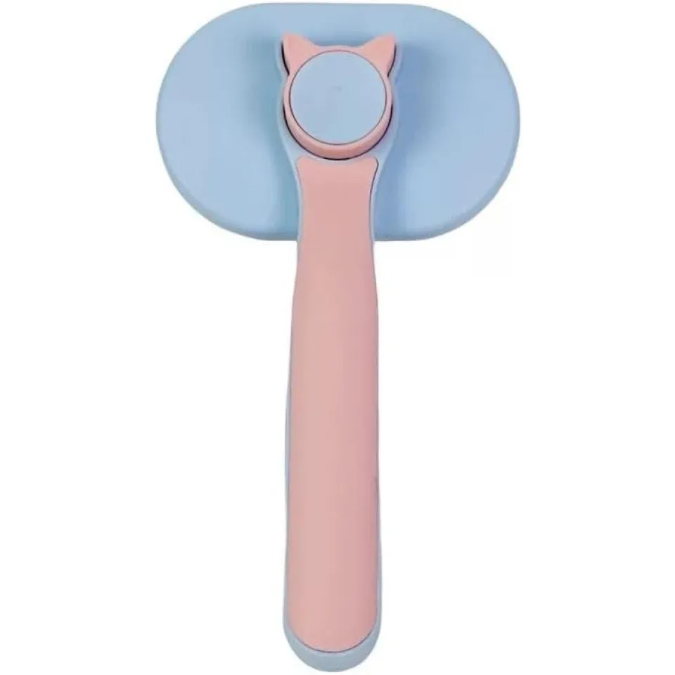 برس سگ و گربه با قابلیت تخلیه مو طرح گربه Rectangle Cathead Self Cleaning Grooming Brush for Pet