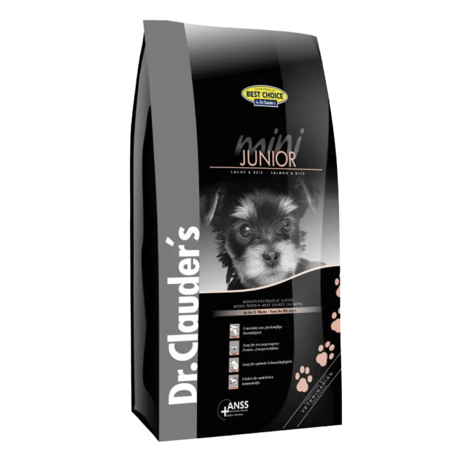 غذای خشک سگ مخصوص توله سگ نژاد کوچک حاوی ماهی سالمون :: Dr. Clauder's Best Choice Mini Junior