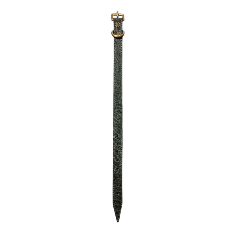قلاده گردنی چرم سگ طرح پوست ماری سایز متوسط Leather Pet Collar Size M 