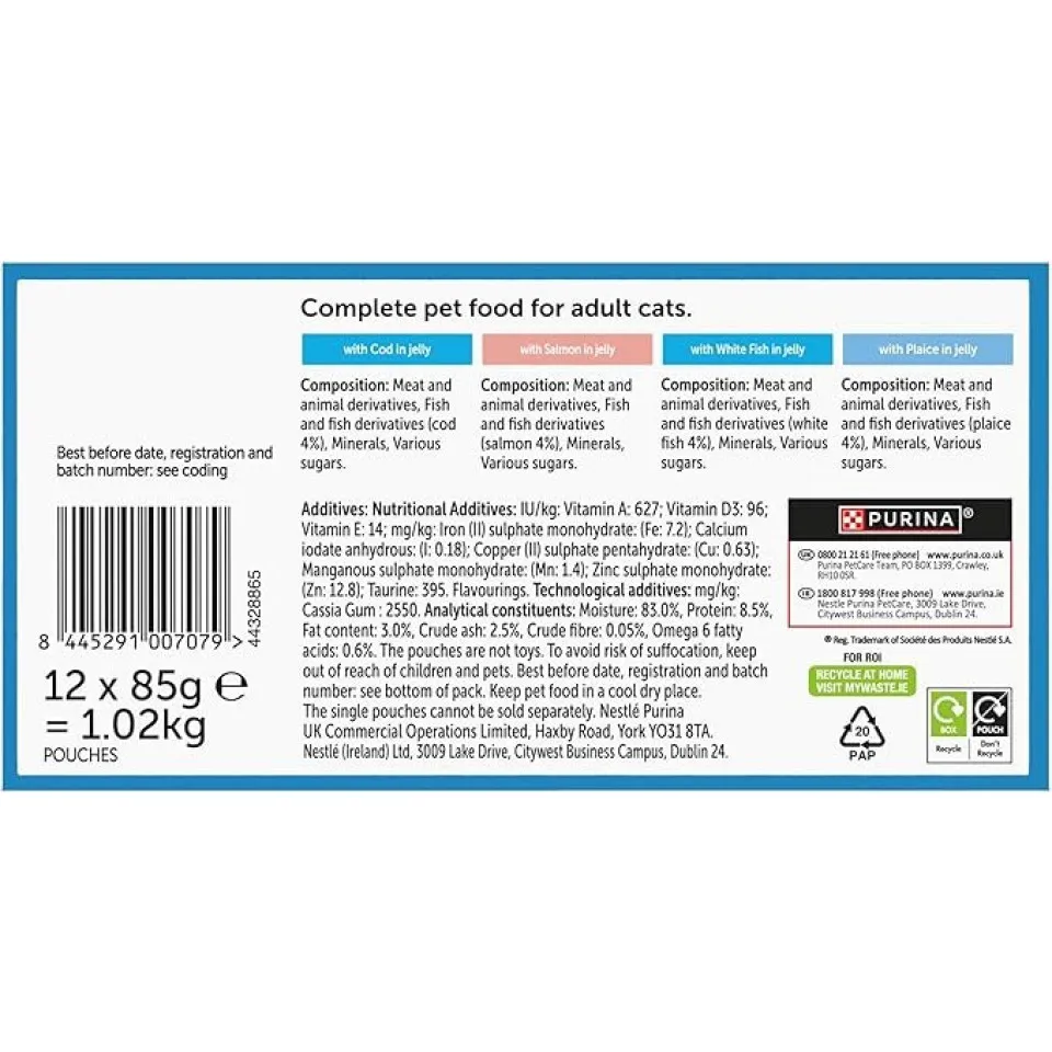 پوچ گربه فلیکس منتخب انواع ماهی در ژله پک اورجینال Felix Original Fish Selection in Jelly Wet Cat Food 