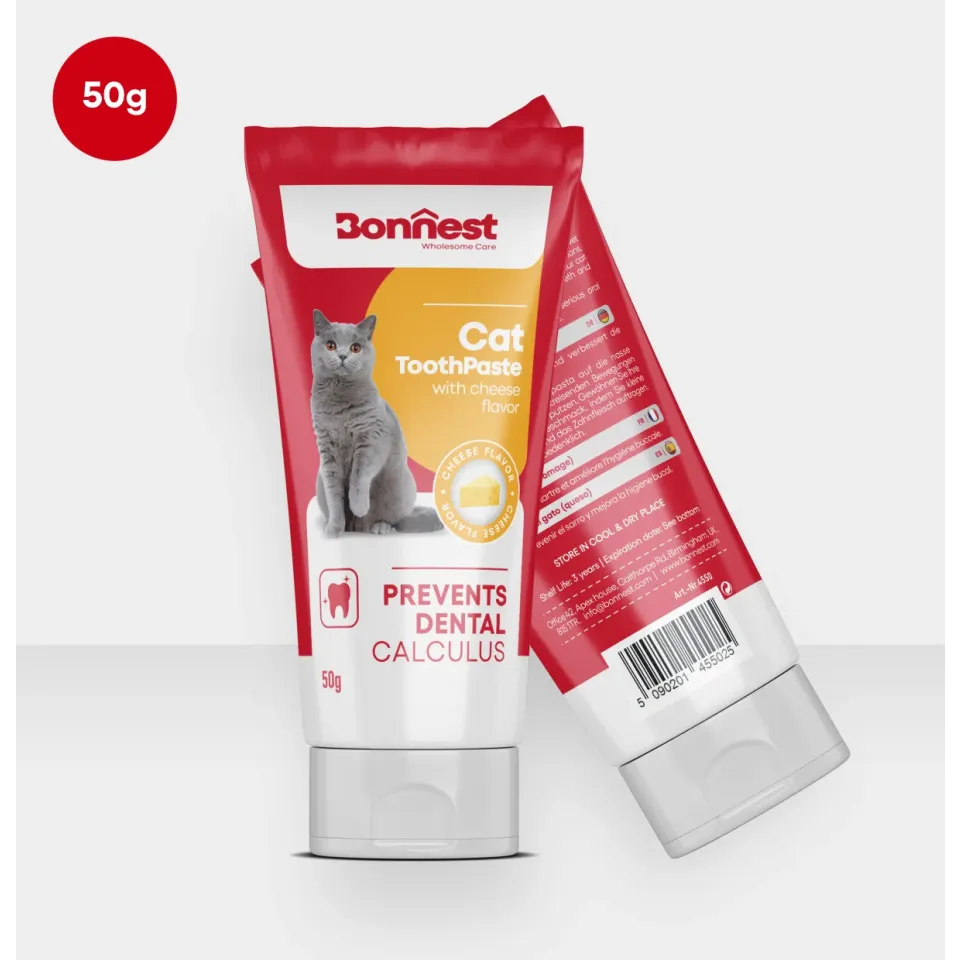 خمیر دندان گربه با طعم پنیر Bonnest Cat ToothPaste With Cheese Flavor