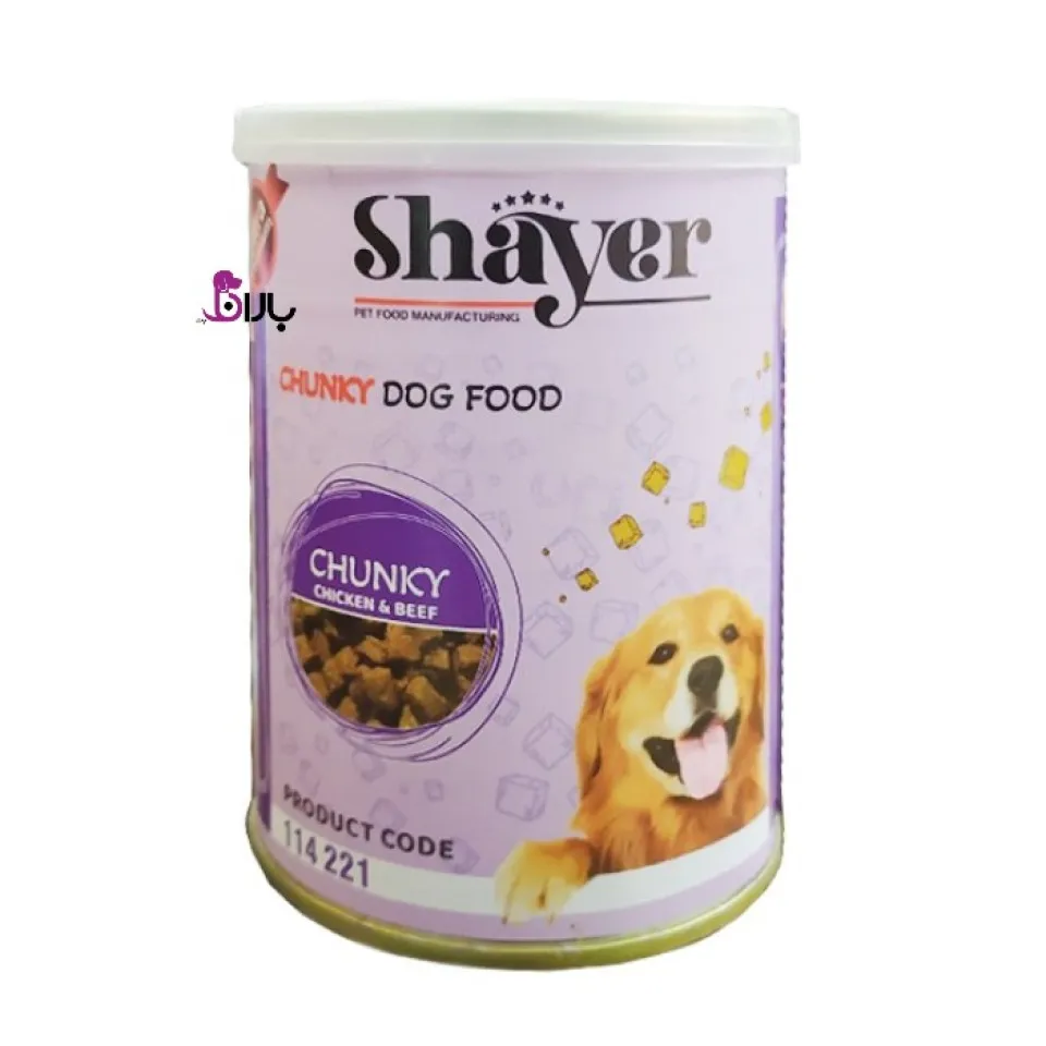 کنسرو سگ شایر چانک گوشت و مرغ و سس کدو حلوایی (400 گرم)