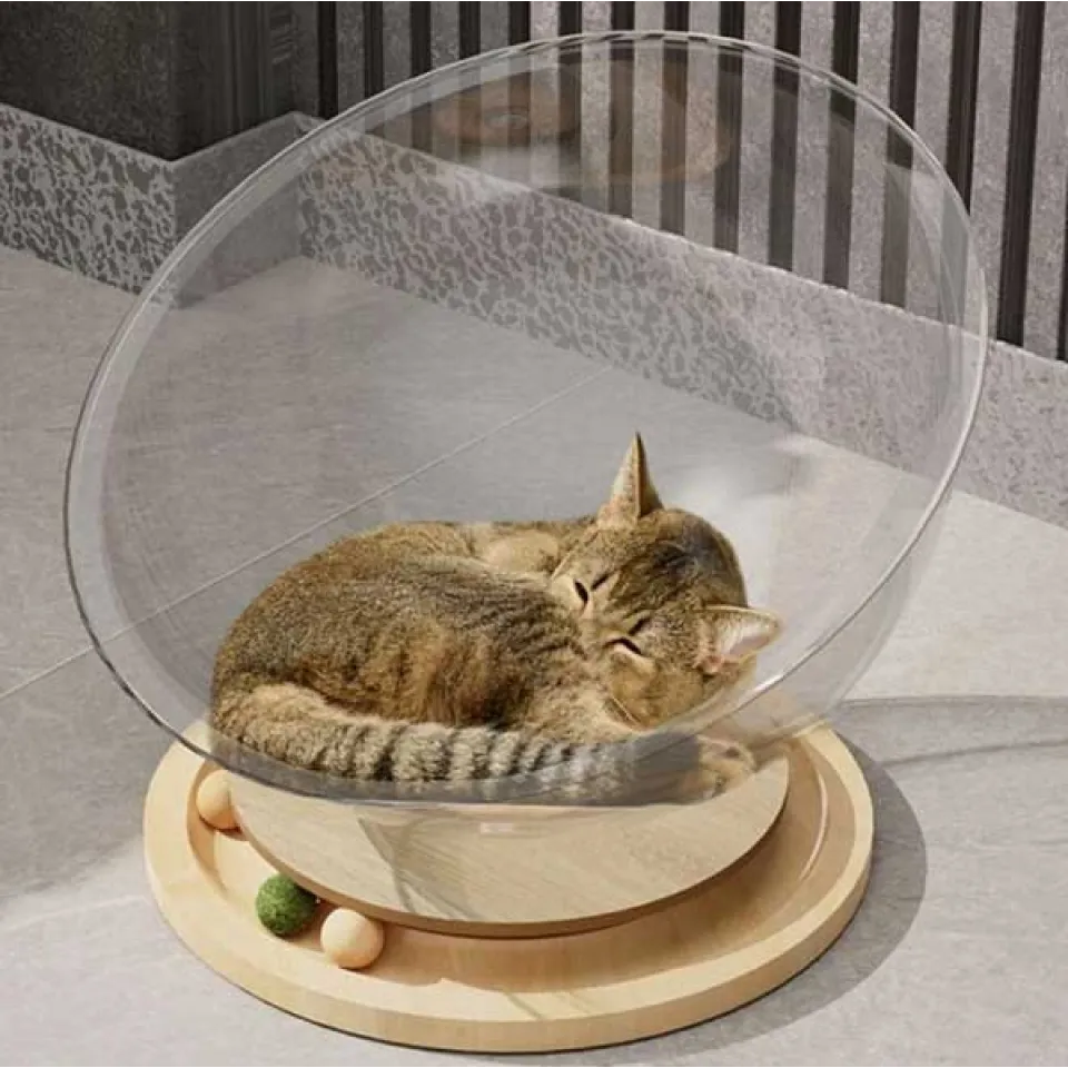 جای خواب شیشه ای گربه مدل فضایی Space Capsule Cat Bed