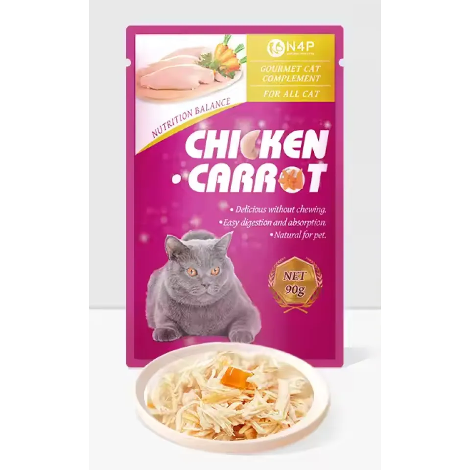 پوچ گربه N4P مرغ و هویج N4P Natural Wet Cat Pouches