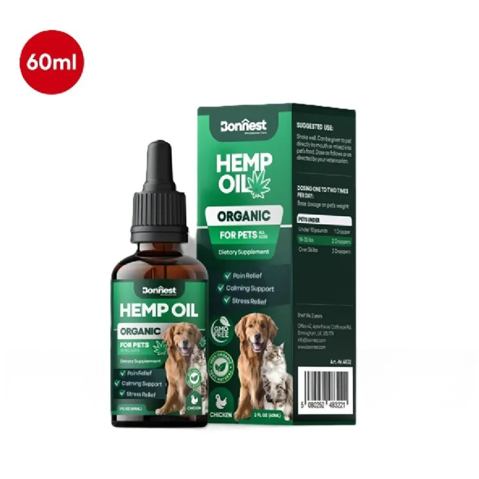 قطره آرامش بخش سگ و گربه بونستBonnest Hemp Oil Drops-Dog&Cat(60ml)