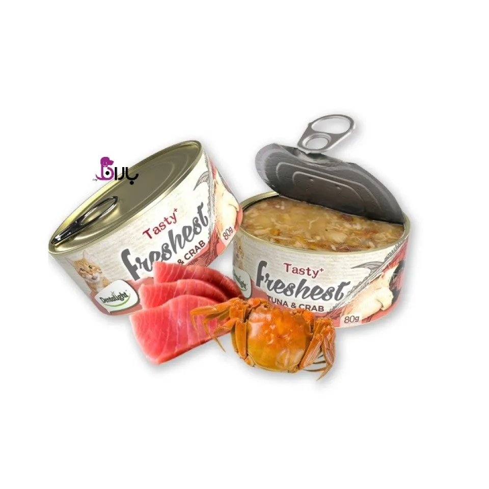 کنسرو گربه دنتالایت ماهی تن و خرچنگ (80 گرم)