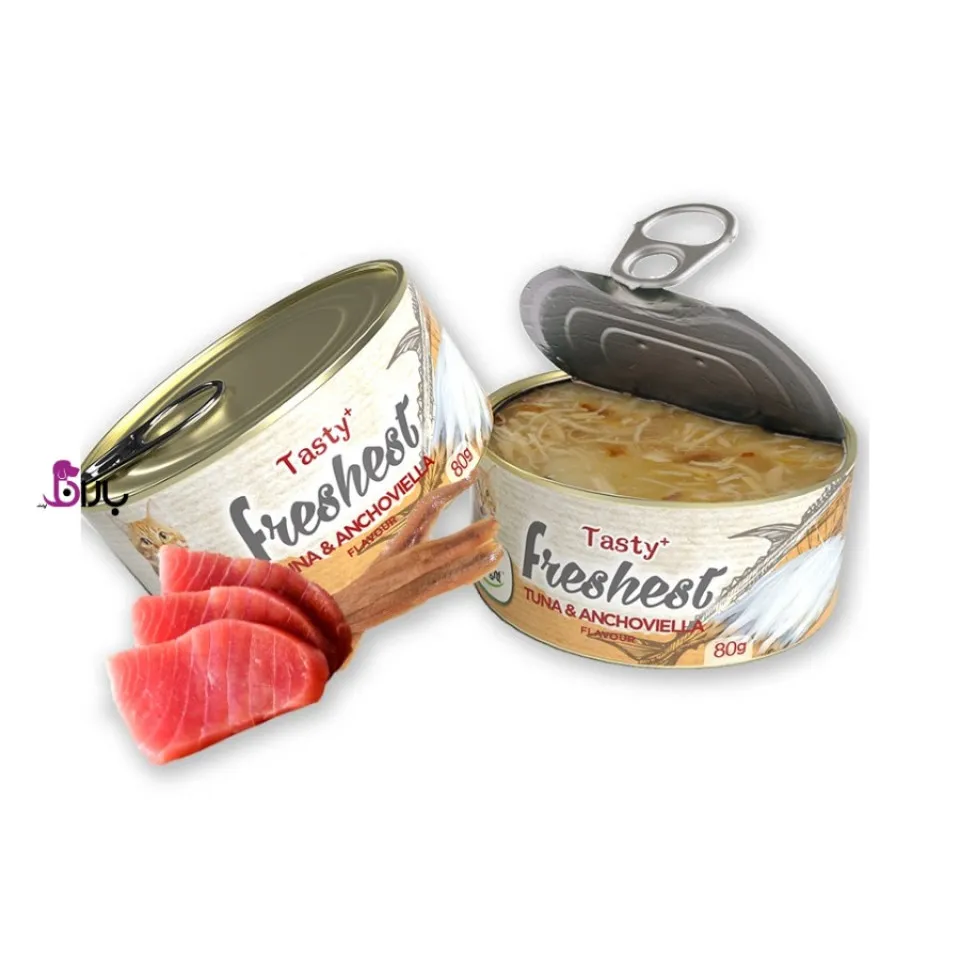 کنسرو گربه دنتالایت ماهی تن و آنچوی (80 گرم)