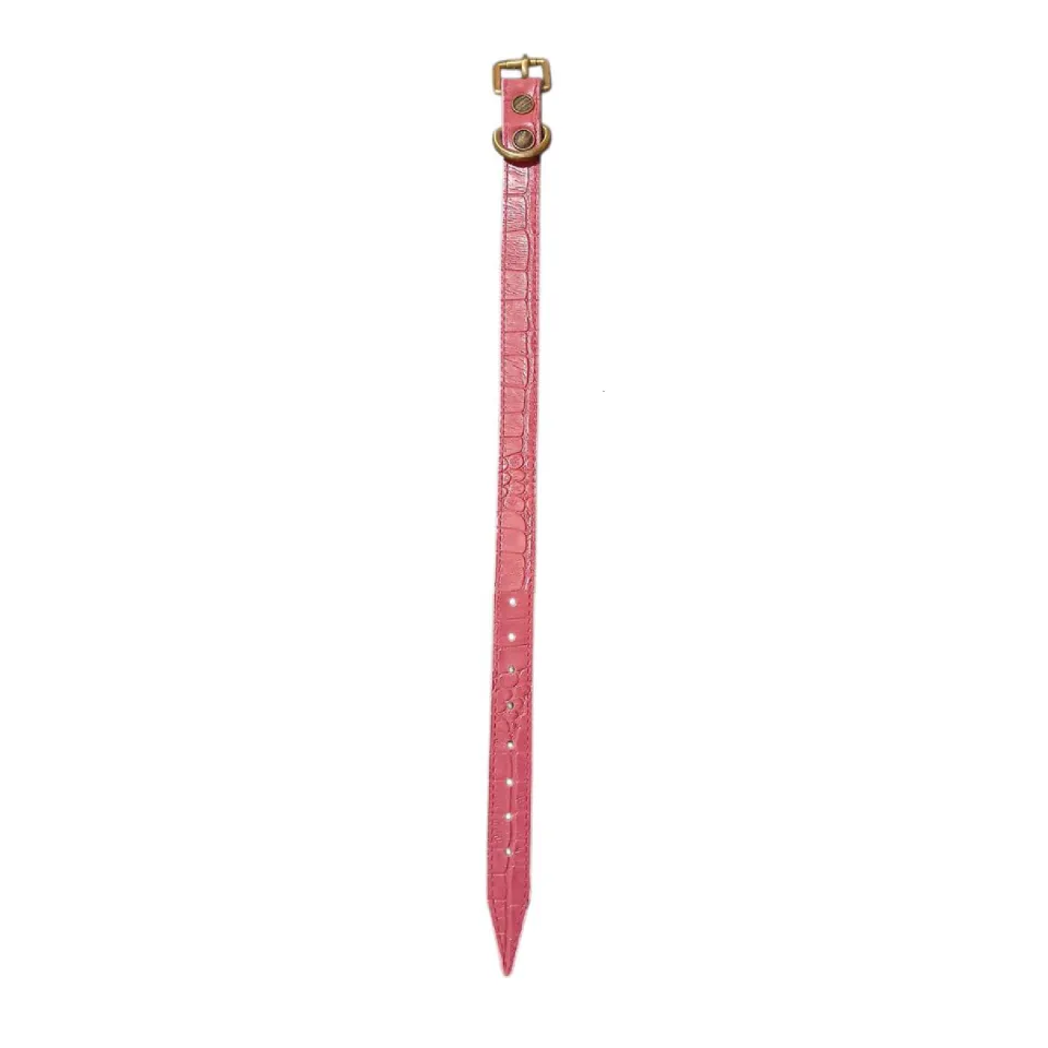قلاده گردنی چرم سگ طرح پوست ماری سایز متوسط Leather Pet Collar Size M 