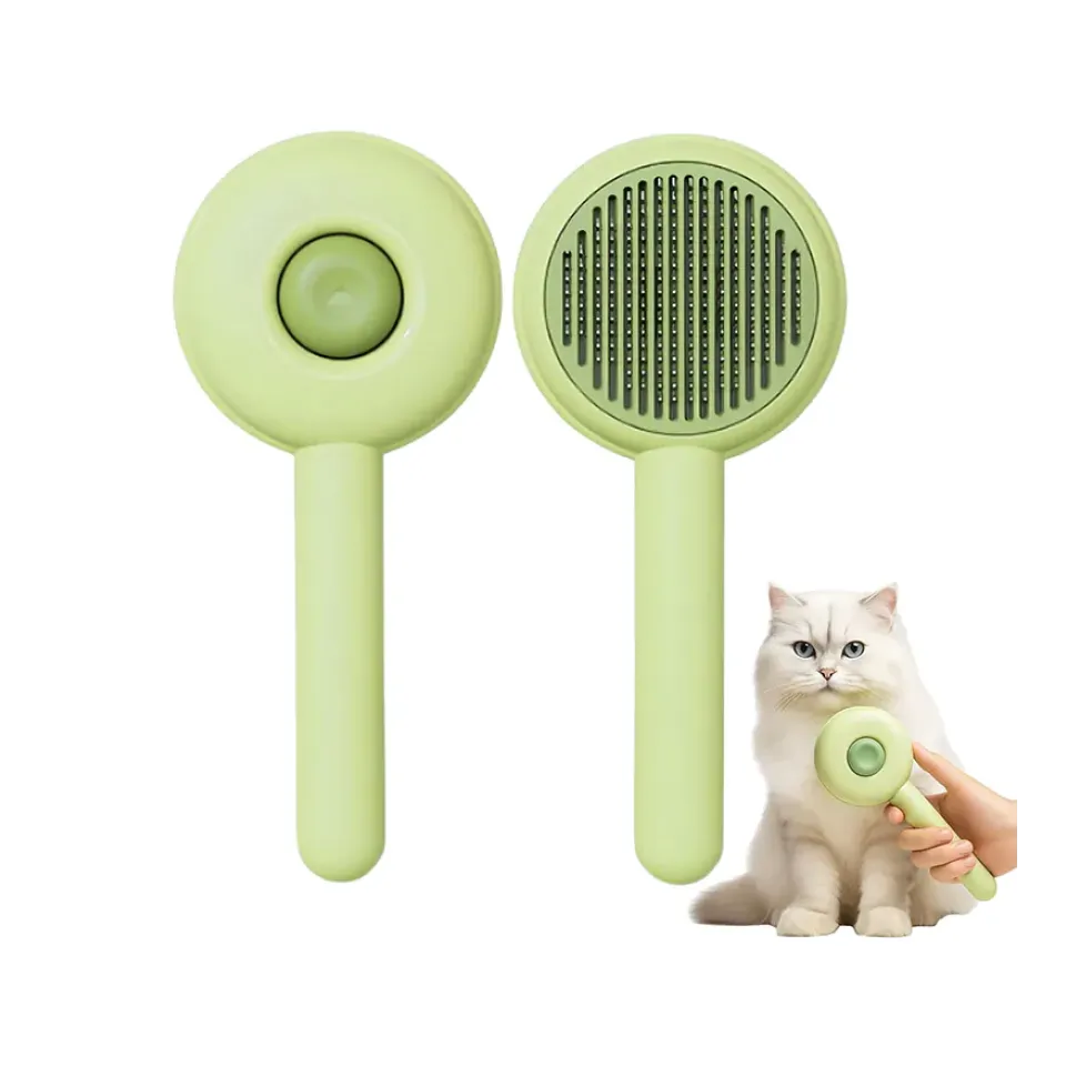 برس سگ و گربه با دکمه تخلیه مدل همبرگر Hamburger Comb Cats & Dogs