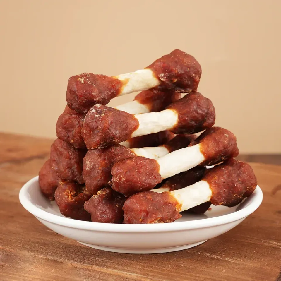 تشویقی سگ دنتالایت دمبل دورپیچ مرغ ِDentalight Chicken Licious Premium Jerky-Dumbbell of Chicken 70g