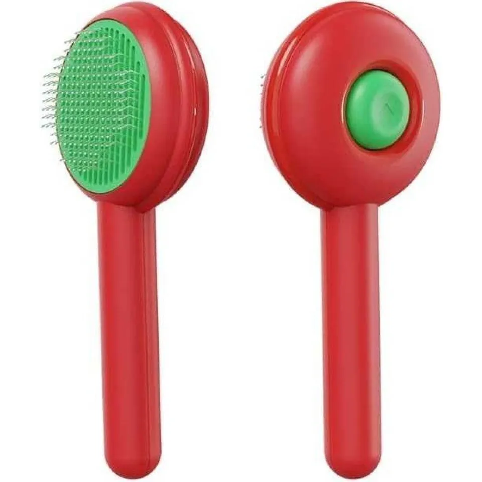 برس سگ و گربه با دکمه تخلیه مدل همبرگر Hamburger Comb Cats & Dogs