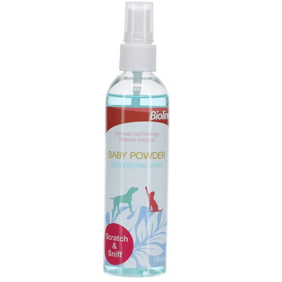 بادی اسپلش سگ و گربه بایولاین رایحه پودر بچه Deodorant Freshing Spray Baby Powder 118ml