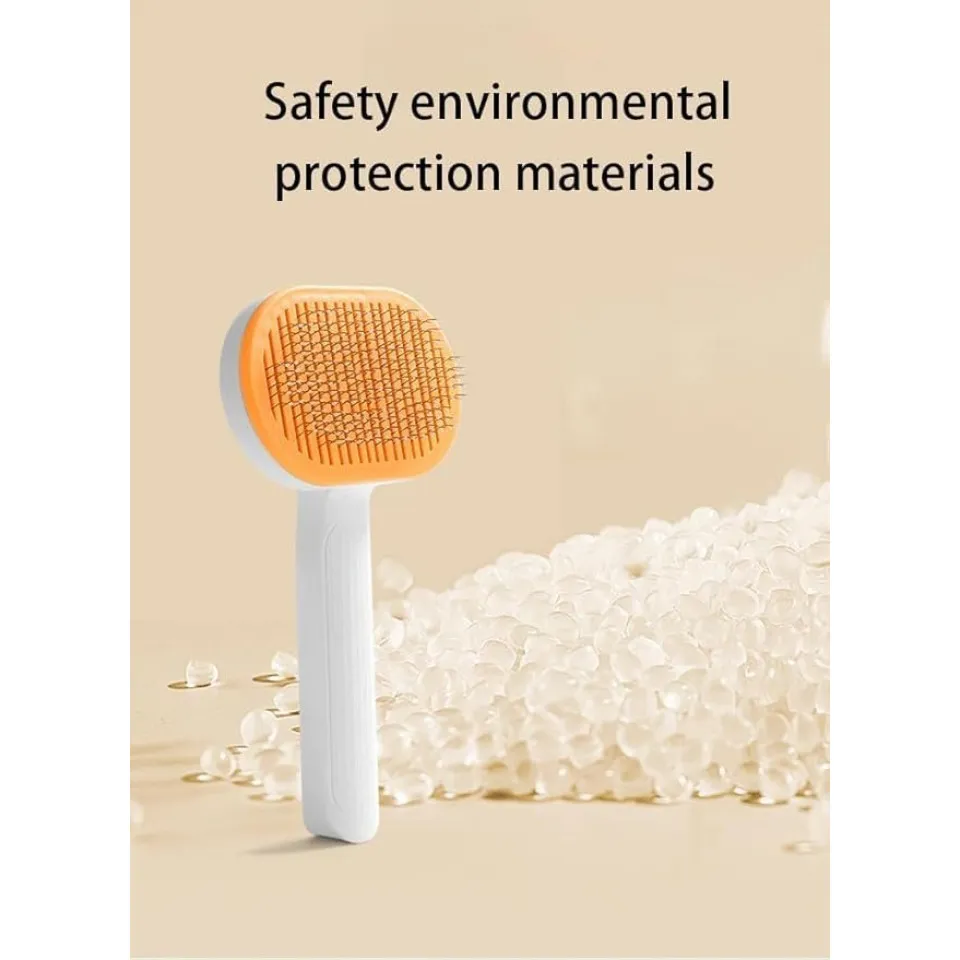 برس سگ و گربه با قابلیت تخلیه مو طرح گربه Rectangle Cathead Self Cleaning Grooming Brush for Pet