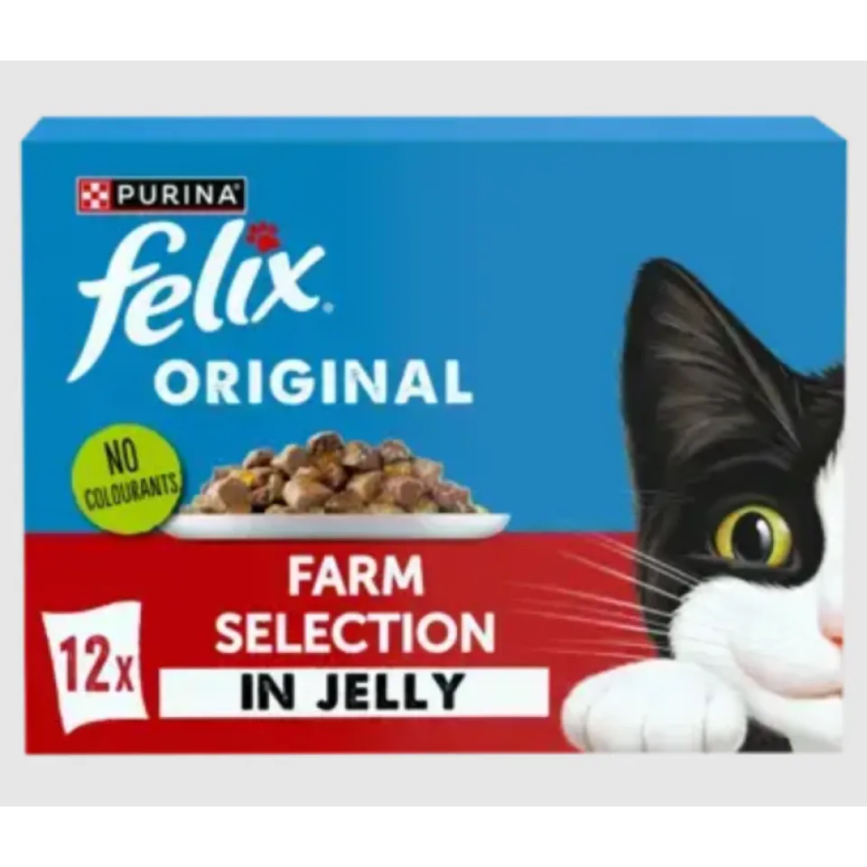 پوچ گربه فلیکس انتخاب مزرعه در ژله پک اورجینال Felix Original Farm Selection in Jelly Wet Cat Food