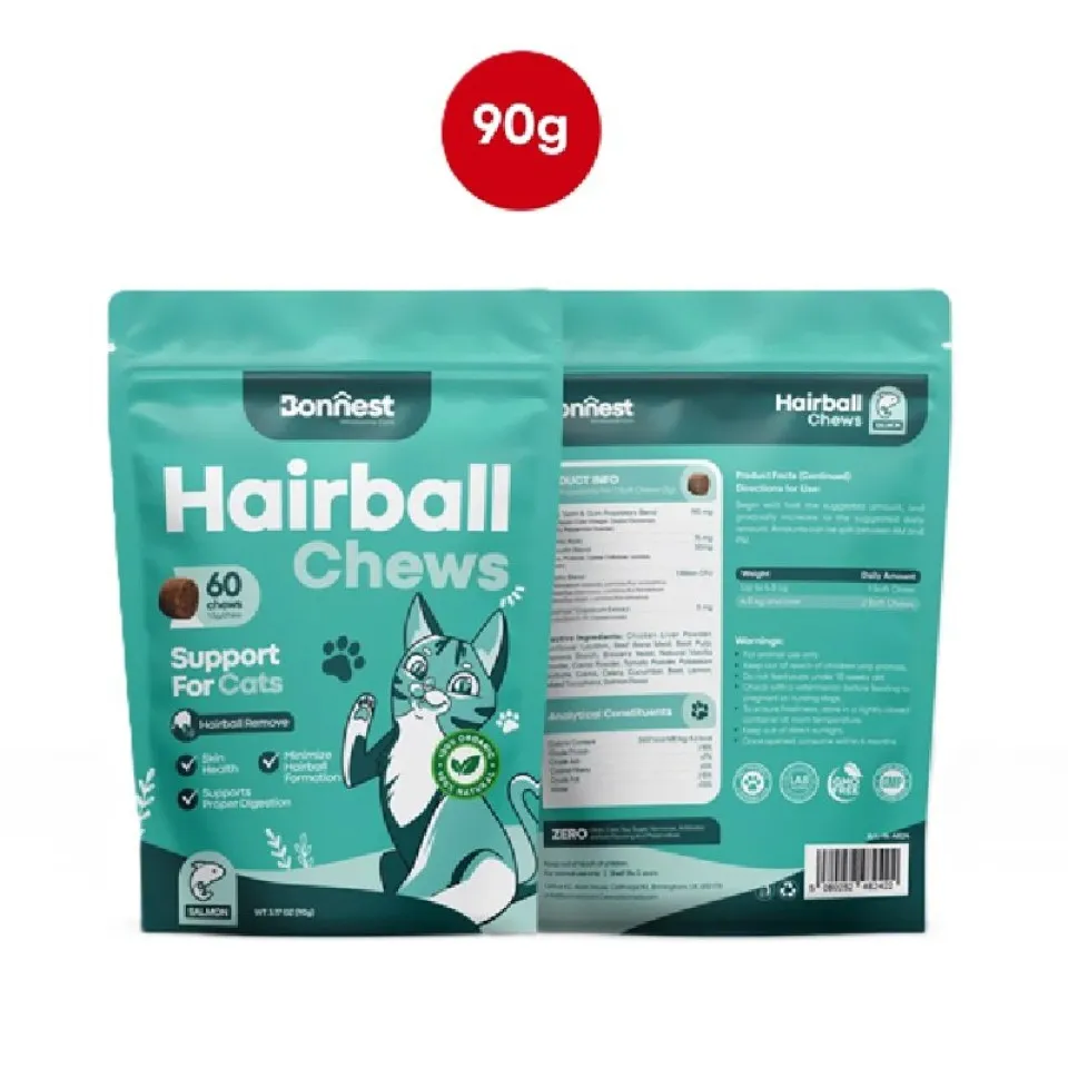 تشویقی جویدنی آنتی هربال گربه بونست Bonnest Hairball Chews (Dog-60T)
