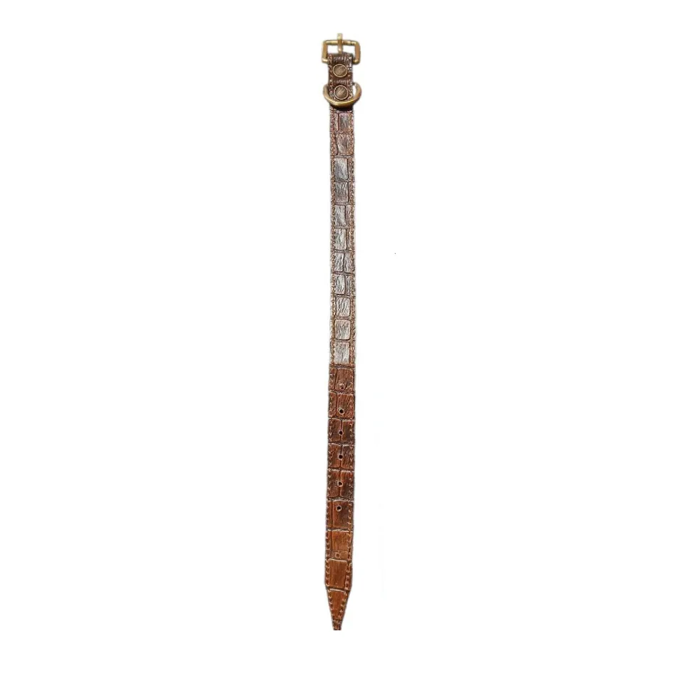 قلاده گردنی چرم سگ طرح پوست ماری سایز متوسط Leather Pet Collar Size M 