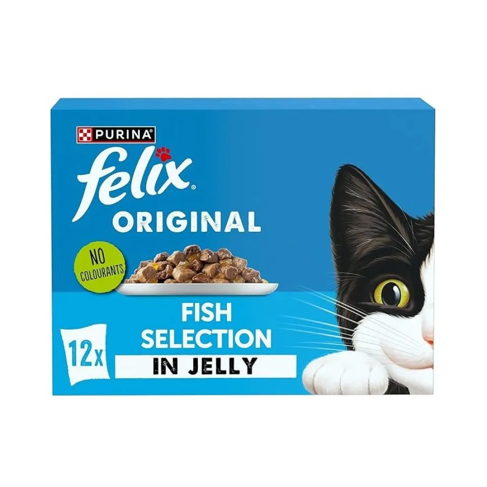 پوچ گربه فلیکس منتخب انواع ماهی در ژله پک اورجینال Felix Original Fish Selection in Jelly Wet Cat Food 