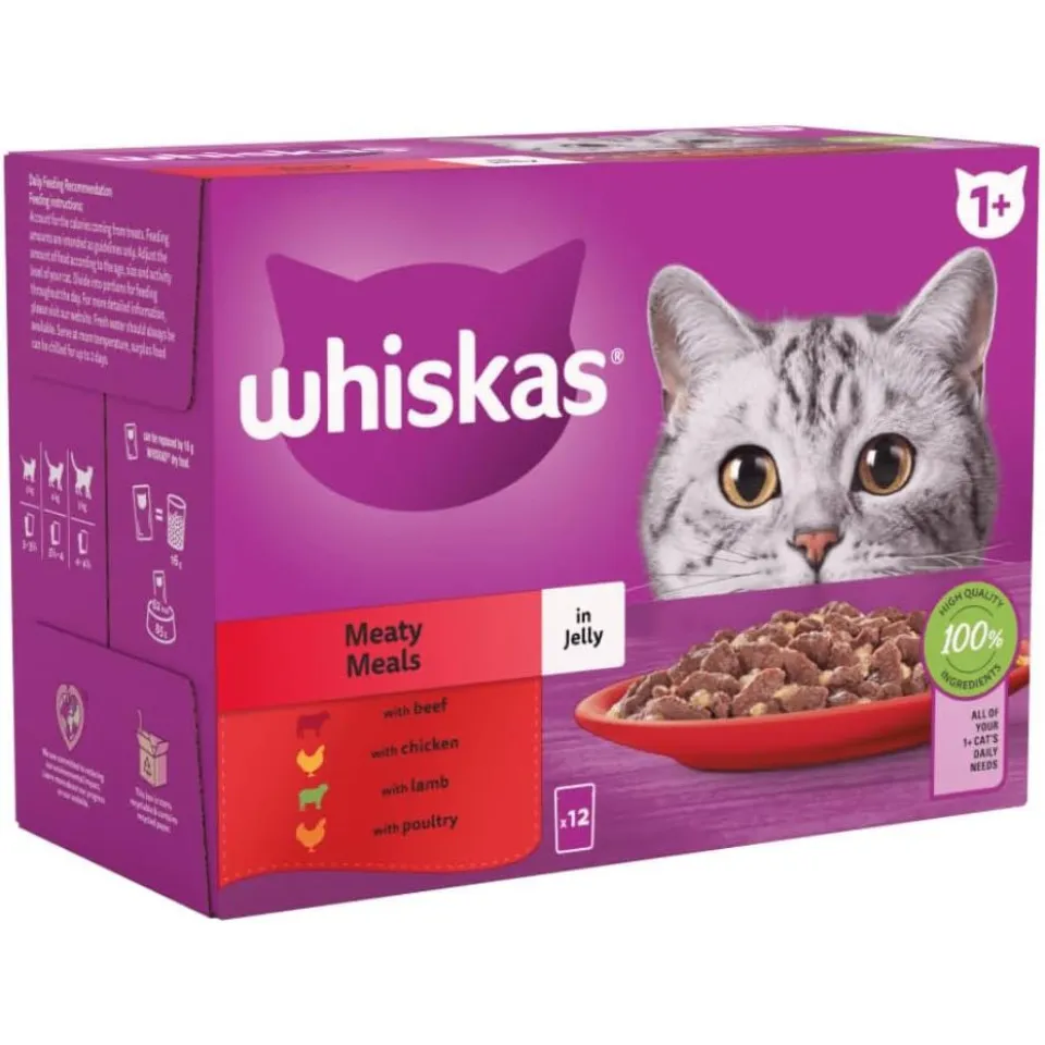  پوچ گربه ویسکاس انواع گوشت در ژله Whiskas Meaty Meals in Jelly 