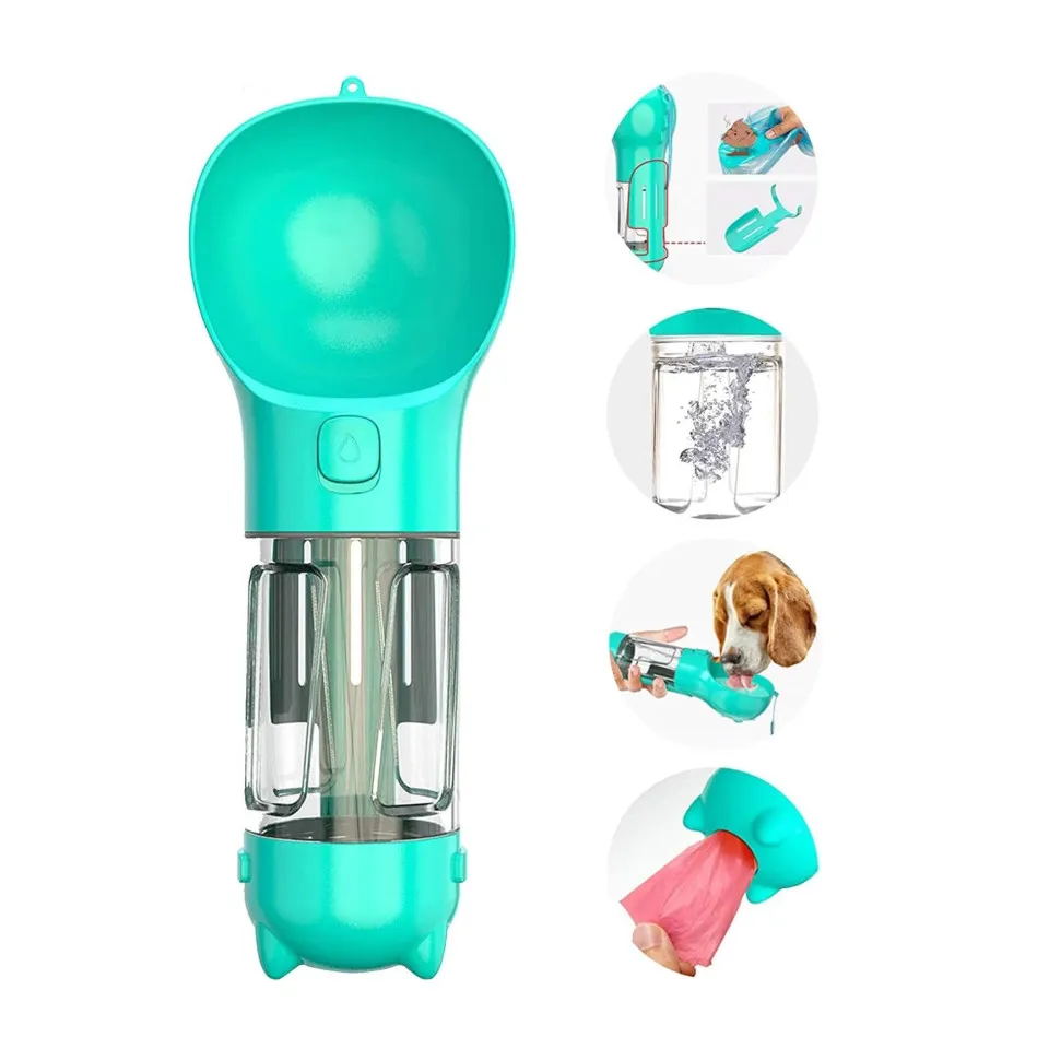 ظرف پرتابل چند کاره مخزن آب، بیلچه و کیسه فضولات Pet Multifunctional Water Bottle