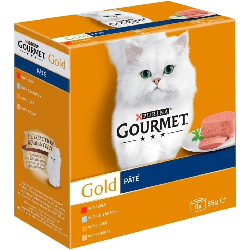 کنسرو پته گورمه گلد پک اورجینال 8 عددی چهار طعم ویژه Purina Gourmet Gold Pate 8× 85g