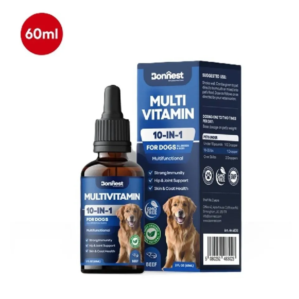قطره 10 در 1 مولتی ویتامین  سگ بونست Bonnest Multivitamin Drops-Dog(60ml)