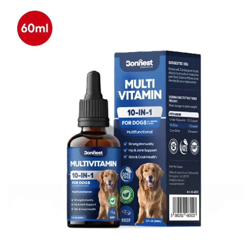 قطره 10 در 1 مولتی ویتامین  سگ بونست Bonnest Multivitamin Drops-Dog(60ml)