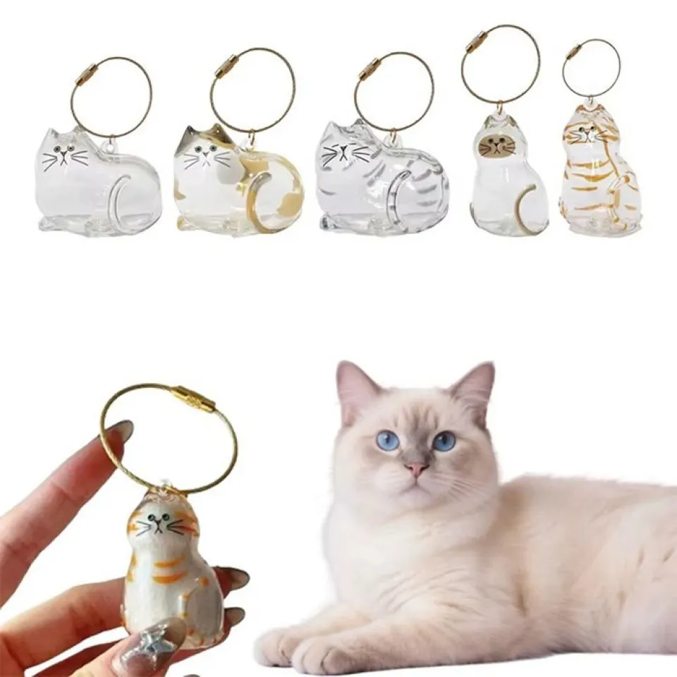 جاکلیدی با مخزن موی گربه Keychain With Cat Hair Container