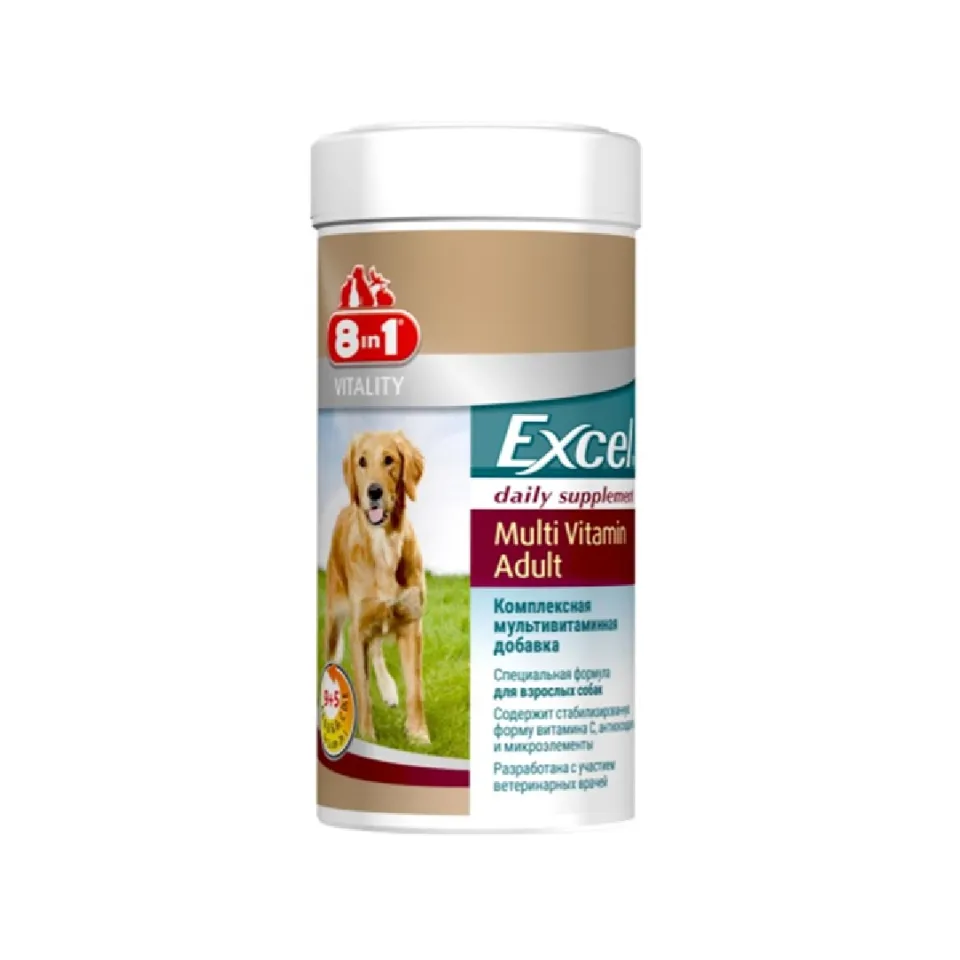 قرص مولتی ویتامین اکسل مخصوص سگ بالغ Excel 8in1 Multi Vitamin Adult