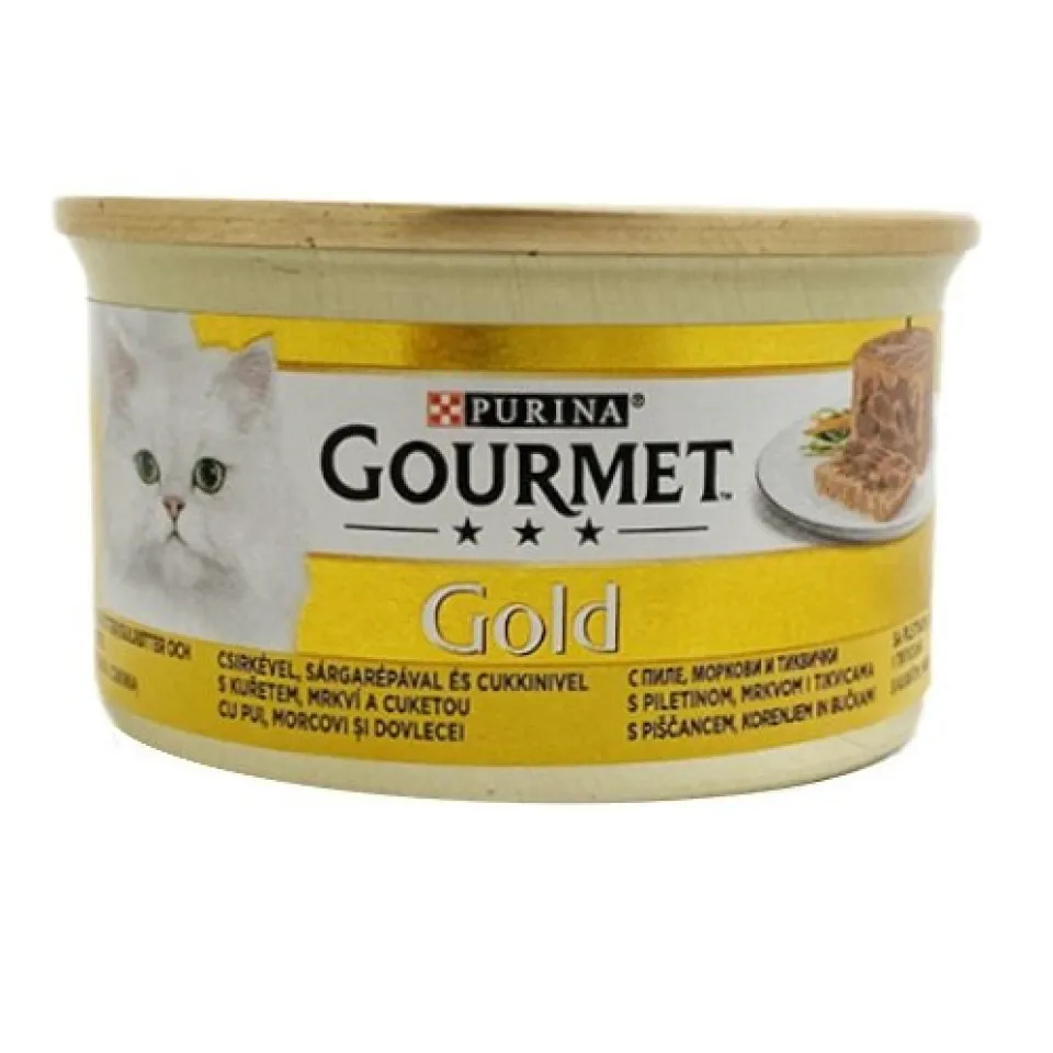 کنسرو گربه گورمت گلد مرغ و هویج  Gourmet Gold Chicken & Carrot