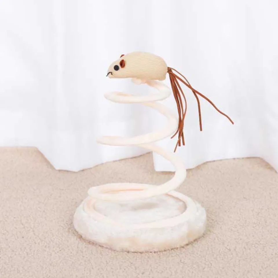 اسباب بازی گربه استند موش فنری Interactive Spring Spiral Cat Toy With Mouse