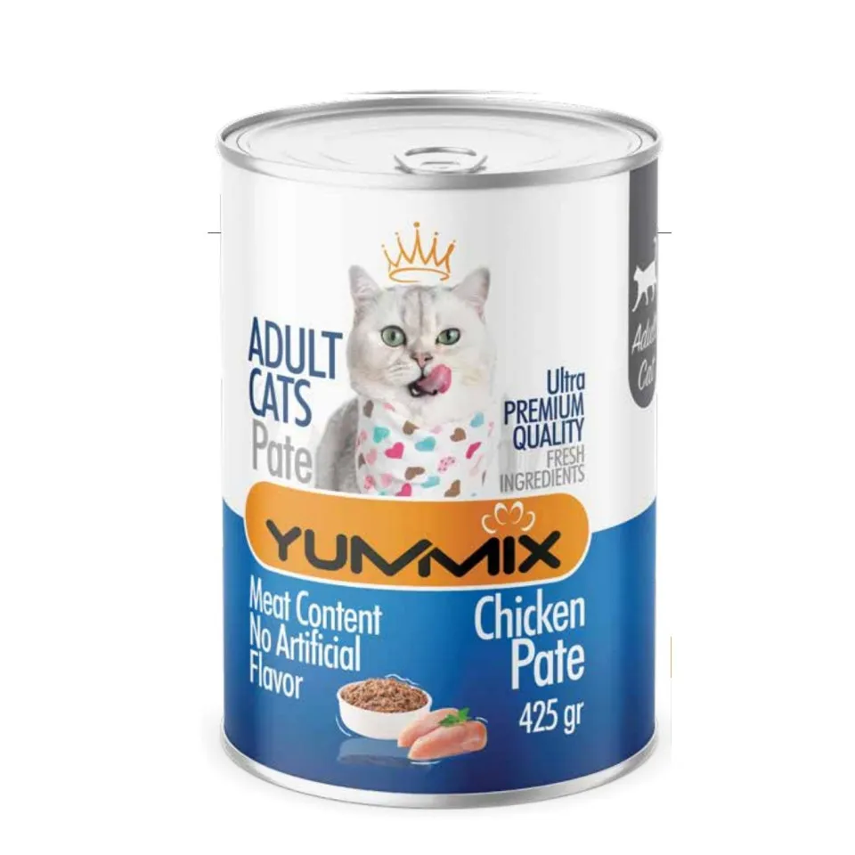 کنسرو پته گربه بالغ یامیکس مرغ  Yummix Adult Cat Pate Chicken 425g