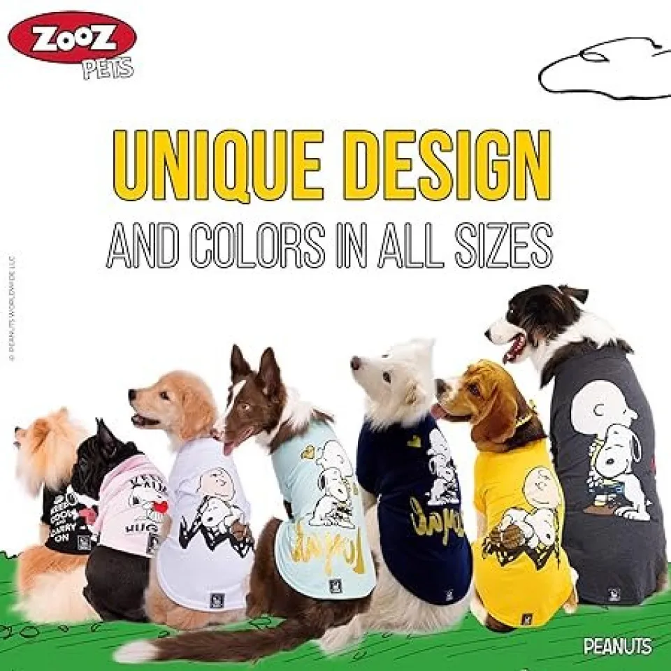 لباس سگ طرح اسنوپی ZoozPets Snoopy T-Shirt (Graphite/Hug)