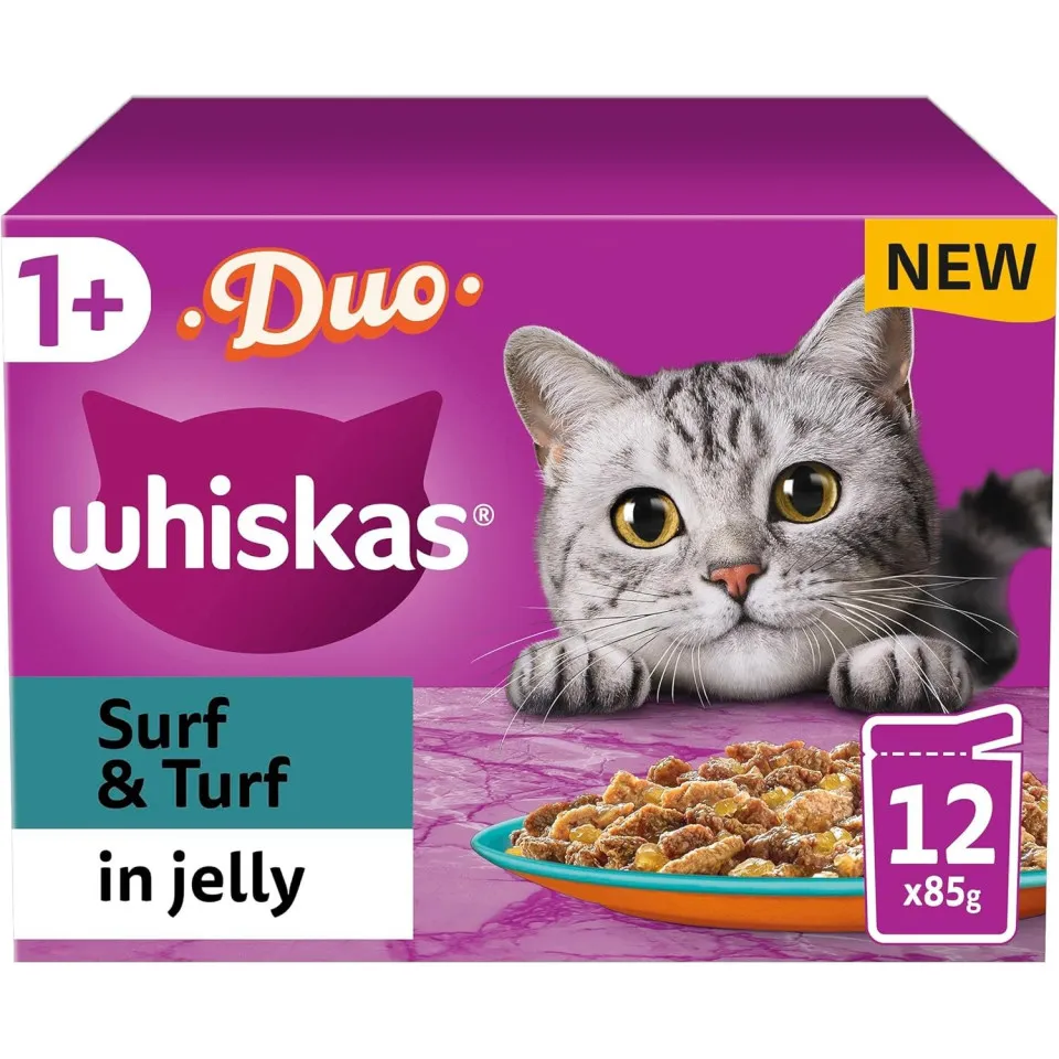  پک پوچ گربه ویسکاس گوشت و ماهی در ژله Whiskas Surf & Turf in Jelly