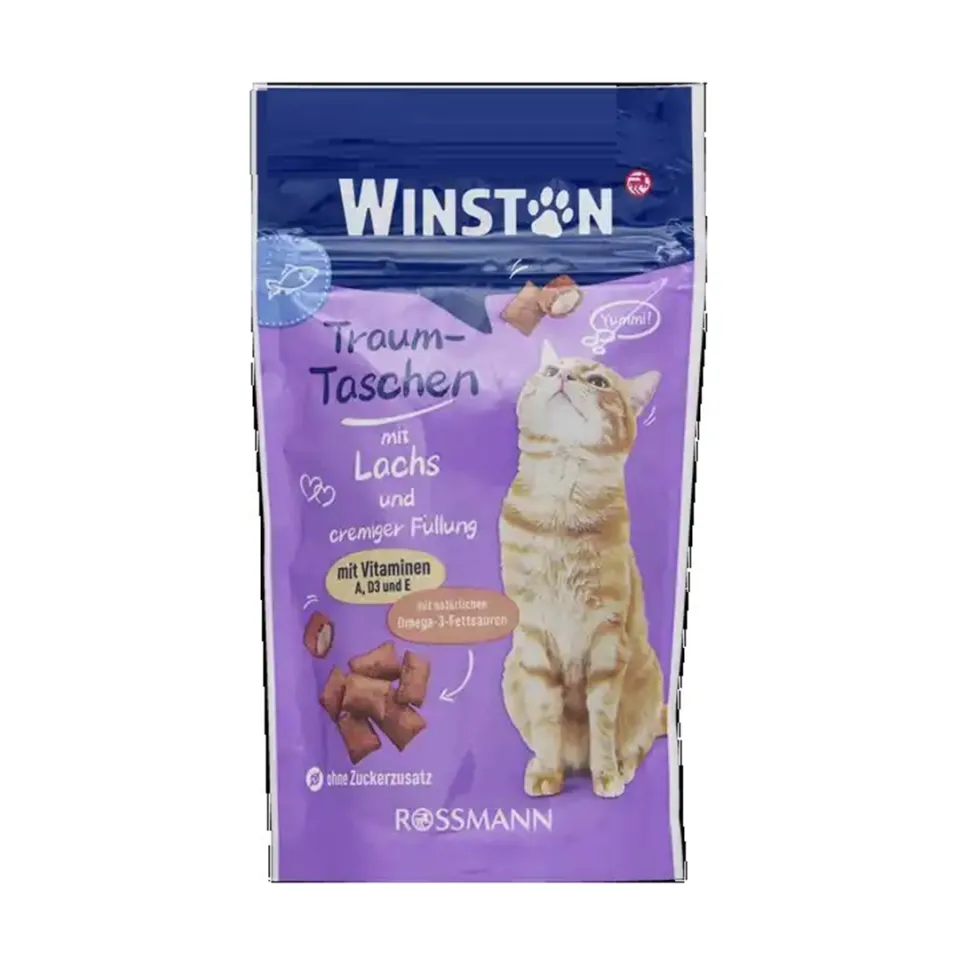 تشویقی بالشتی گربه وینستون ماهی سالمون با خامه ای Winston Cat Treat Salmon With Cream