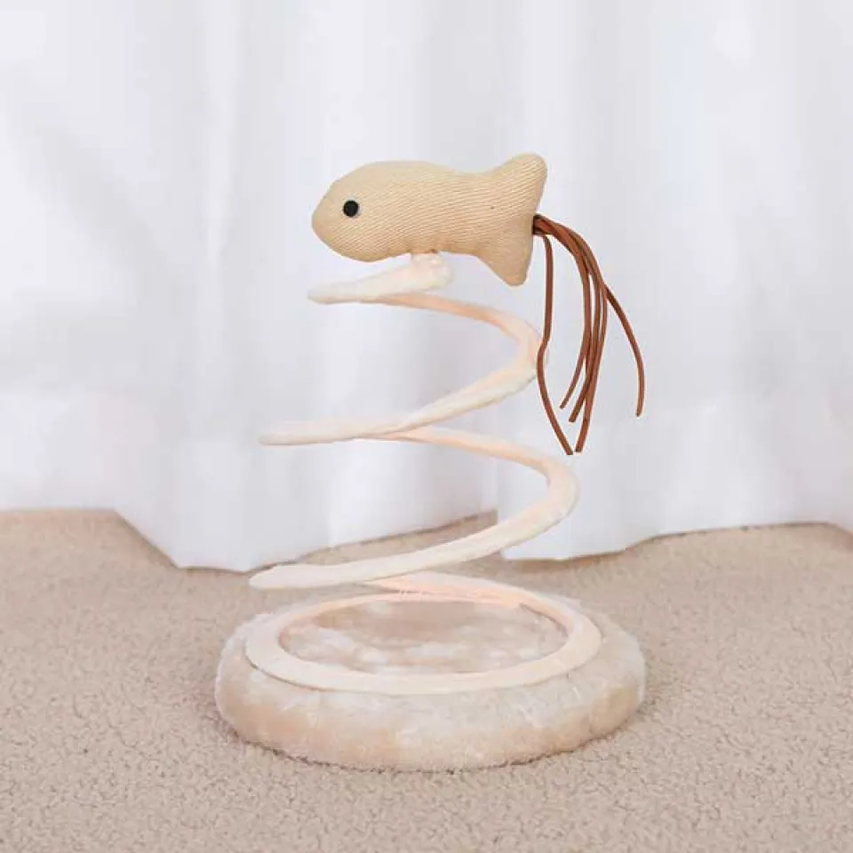 اسباب بازی گربه استند موش فنری Interactive Spring Spiral Cat Toy With Mouse