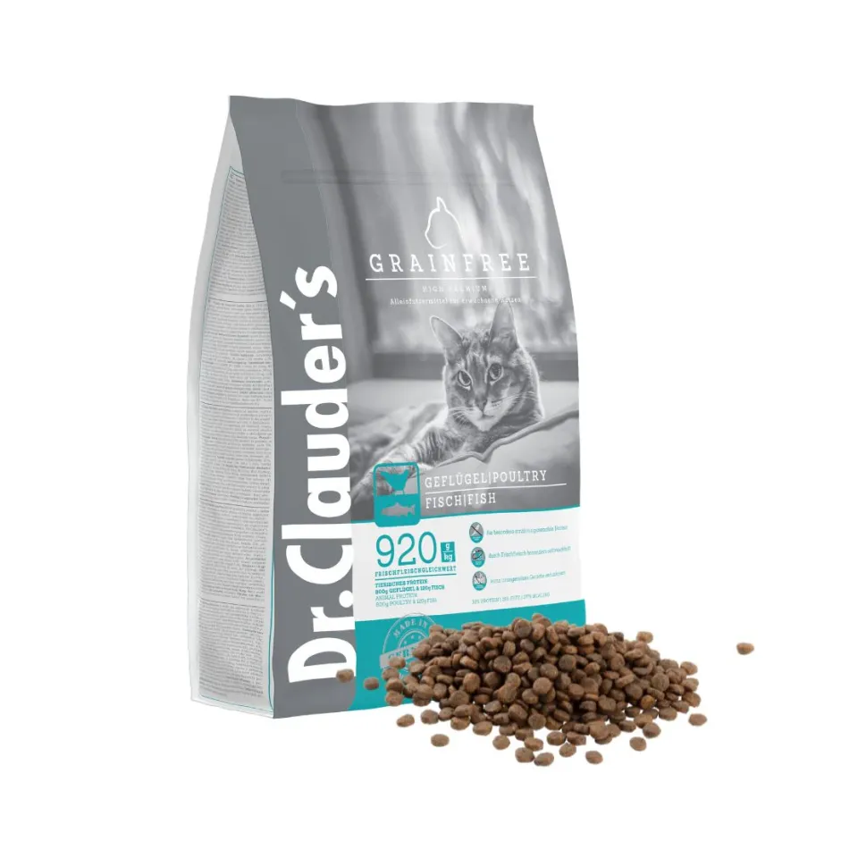 غذا خشک گربه بالغ دکتر کلادرز بدون غلات  Dr.Clauder's High Premium Adult Grainfree 10kg