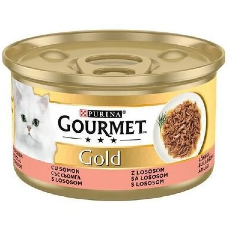 کنسرو گربه گورمه گلد ماهی سالمون Purina Gourmet Gold with Salmon
