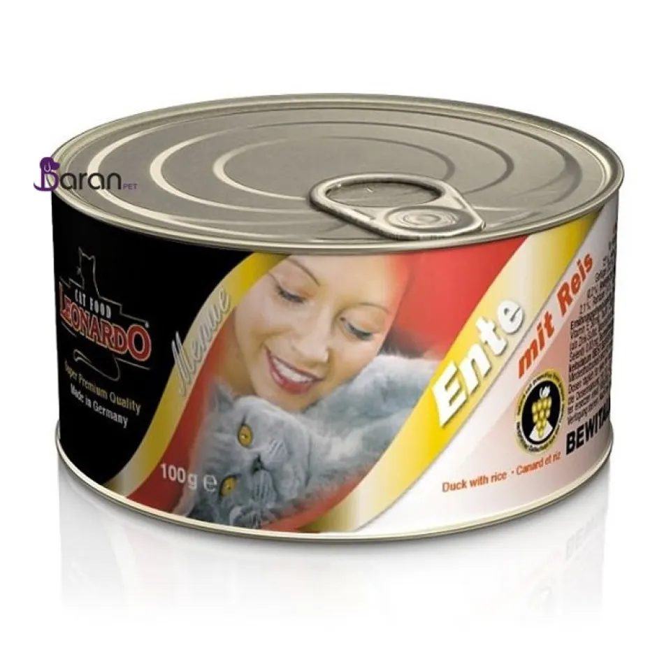 کنسرو گربه لئوناردو حاوی اردک (100 گرم)